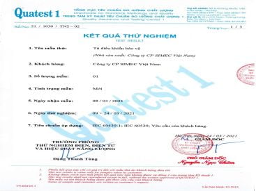 Giấy chứng nhận Quatest 1 tủ ĐKBV